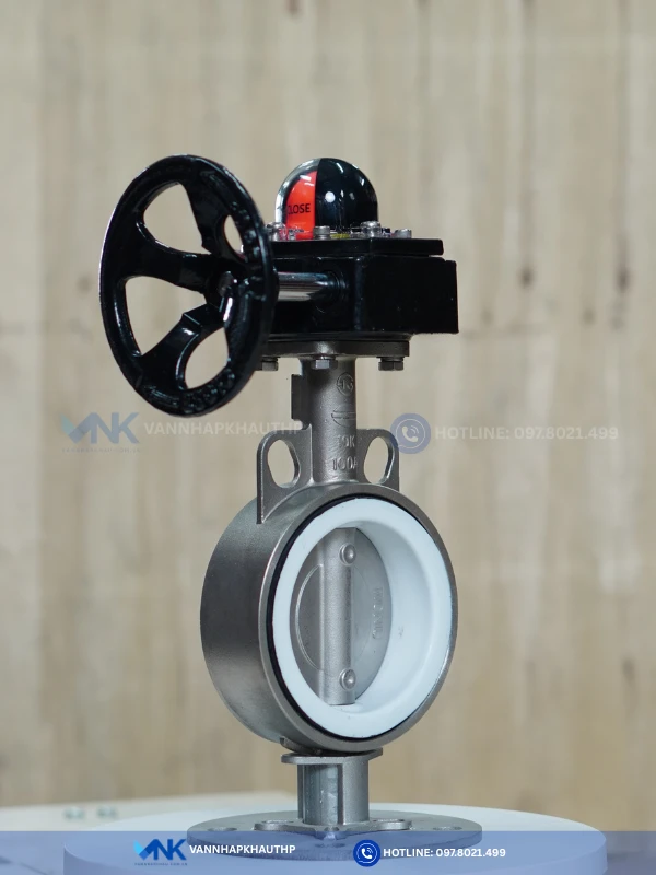 Van bướm inox hộp số Hàn Quốc Wonil
