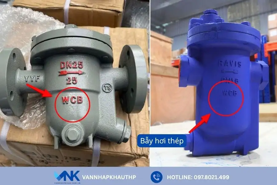 Bẫy hơi làm từ thép cho độ bền cao
