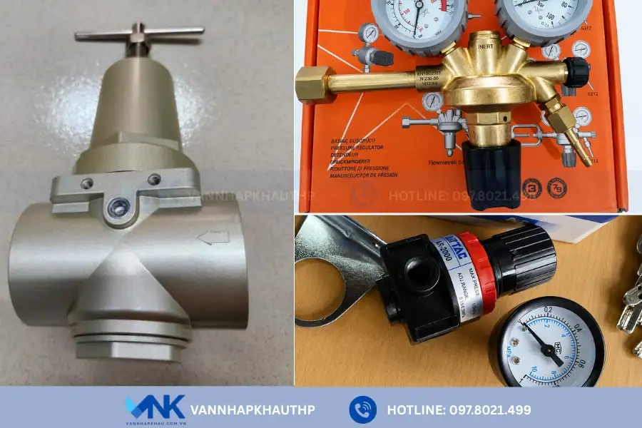 Van điều áp khí nén inox, đồng, gang
